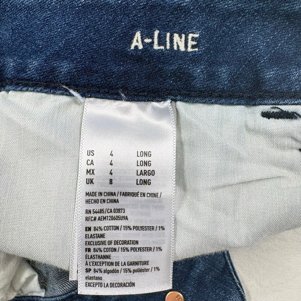 American Eagle Flare Jeans Women's 4 Long Raw Edge Boho Indie Groovy - Picture 8 of 12